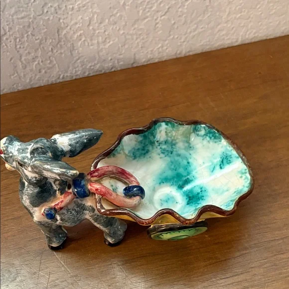 Vintage Italian pottery donkey and cart - Picture 7 of 9
